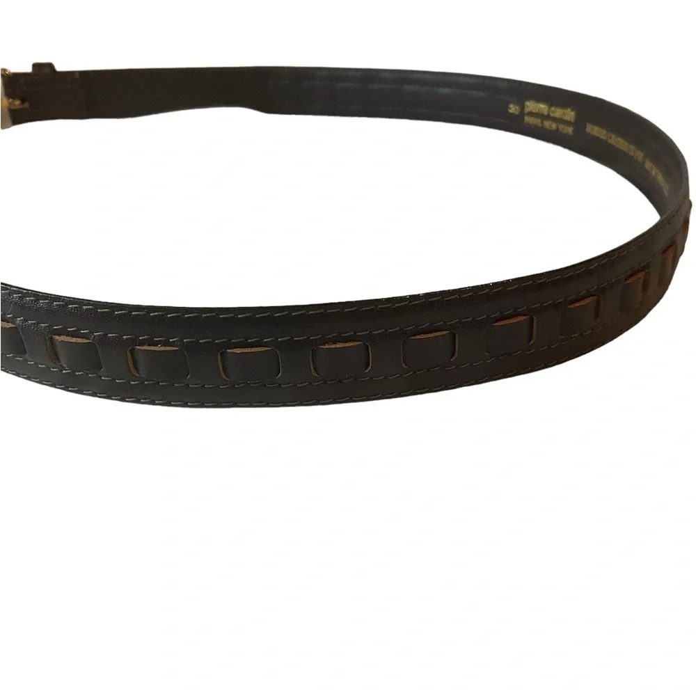 Pierre Cardin Leather Belt Size 30 Dark Brown